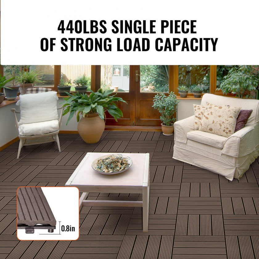 VEVOR Interlocking Deck Tiles Plastic Wood 27 Pack 12