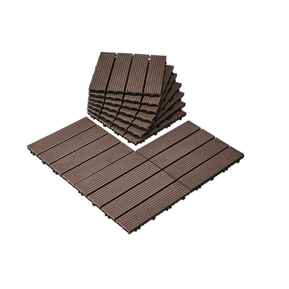 VEVOR Interlocking Deck Tiles Plastic Wood 10 Pack 12