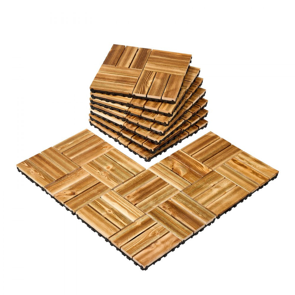 VEVOR Interlocking Deck Tiles Solid Wood 10 Pack 12