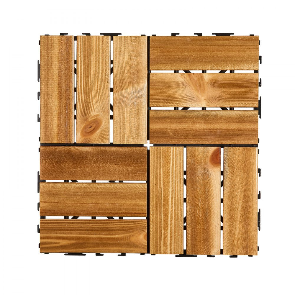 VEVOR Interlocking Deck Tiles Solid Wood 10 Pack 12