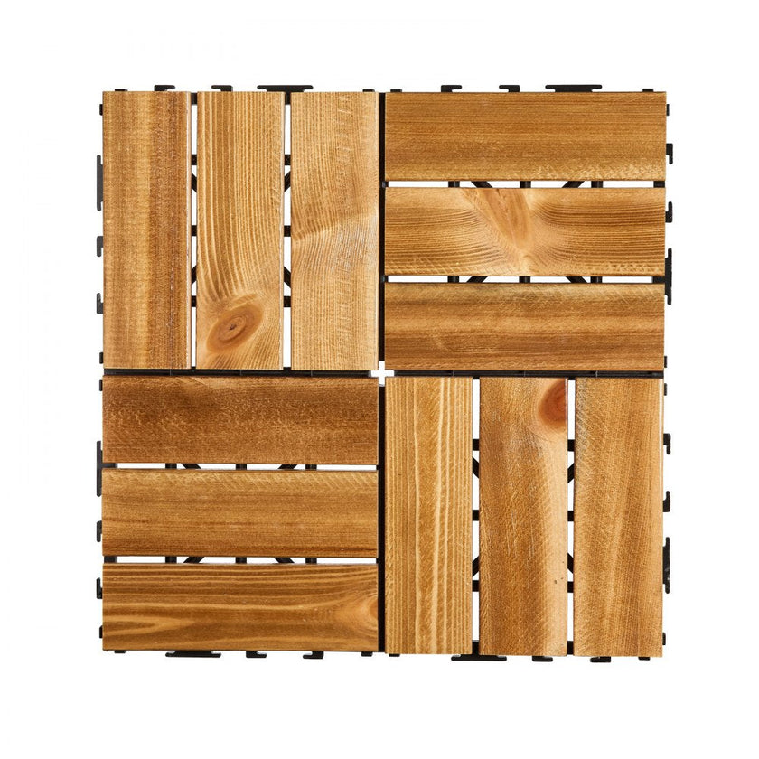 VEVOR Interlocking Deck Tiles Solid Wood 10 Pack 12