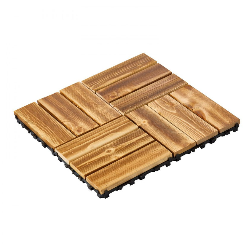 VEVOR Interlocking Deck Tiles Solid Wood 10 Pack 12
