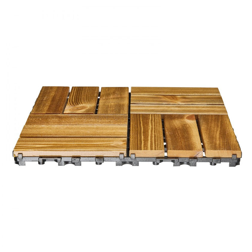 VEVOR Interlocking Deck Tiles Solid Wood 10 Pack 12