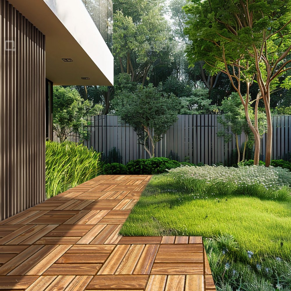 VEVOR Interlocking Deck Tiles Solid Wood 27 Pack 12