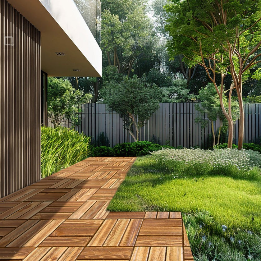 VEVOR Interlocking Deck Tiles Solid Wood 27 Pack 12