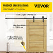 VEVOR Sliding Barn Door Hardware Kit, 6FT Barn Door Kit, 330LBS Load-Bearing Double Barn Door Hardware Kit, Carbon Steel Barn Door Track, Darn Door for 1.57-1.77