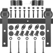 VEVOR Sliding Barn Door Hardware Kit, 6FT Barn Door Kit, 330LBS Load-Bearing Double Barn Door Hardware Kit, Carbon Steel Barn Door Track, Darn Door for 1.57-1.77