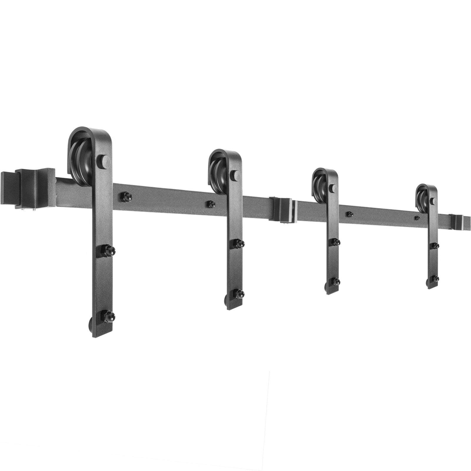 VEVOR Sliding Barn Door Hardware Kit, 6FT Barn Door Kit, 330LBS Load-Bearing Double Barn Door Hardware Kit, Carbon Steel Barn Door Track, Darn Door for 1.57-1.77