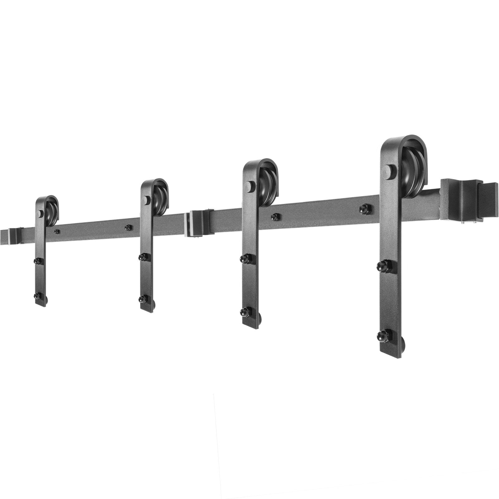VEVOR Sliding Barn Door Hardware Kit, 6FT Barn Door Kit, 330LBS Load-Bearing Double Barn Door Hardware Kit, Carbon Steel Barn Door Track, Darn Door for 1.57-1.77