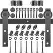 VEVOR Sliding Barn Door Hardware Kit, 10FT Barn Door Kit, 330LBS Load-Bearing Double Barn Door Hardware Kit, Carbon Steel Barn Door Track, Darn Door for 1.37-1.77\