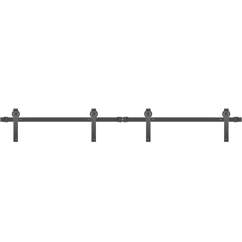 VEVOR Sliding Barn Door Hardware Kit, 11FT Barn Door Kit, 330LBS Load-Bearing Double Barn Door Hardware Kit, Carbon Steel Barn Door Track, Darn Door for 1.37-1.77\