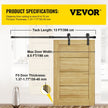 VEVOR Sliding Barn Door Hardware Kit, 13FT Barn Door Kit, 330LBS Load-Bearing Double Barn Door Hardware Kit, Carbon Steel Barn Door Track, Darn Door for 1.37-1.77\