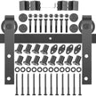 VEVOR Sliding Barn Door Hardware Kit, 14FT Barn Door Kit, 330LBS Load-Bearing Double Barn Door Hardware Kit, Carbon Steel Barn Door Track, Darn Door for 1.37-1.77\
