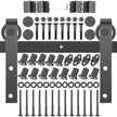 VEVOR Sliding Barn Door Hardware Kit, 16FT Barn Door Kit, 330LBS Load-Bearing Double Barn Door Hardware Kit, Carbon Steel Barn Door Track, Darn Door for 1.37-1.77\