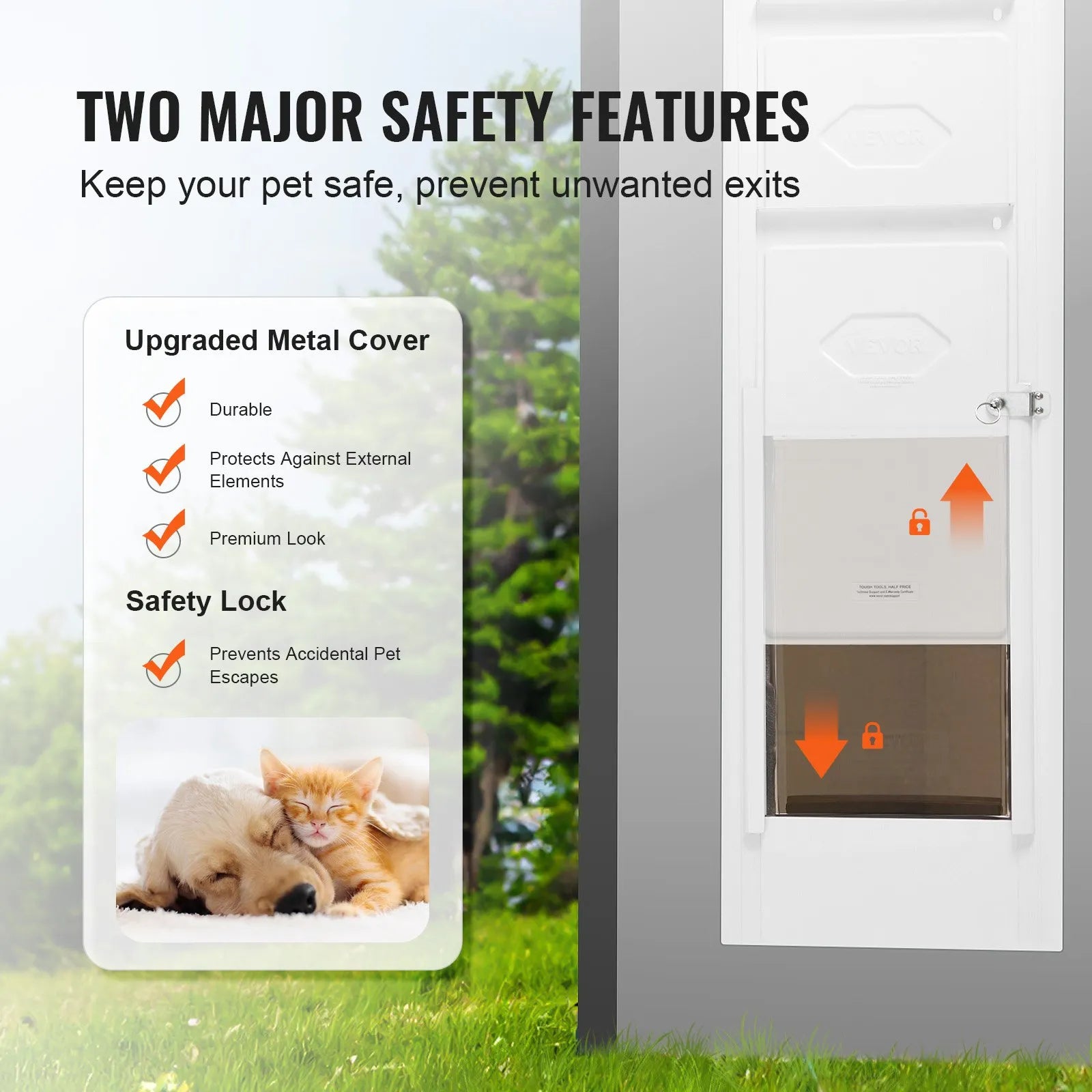 VEVOR Dog Door for Sliding Glass Door 75 7/8