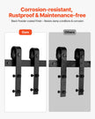 VEVOR 6FT Sliding Barn Door Hardware Kit for Single Sliding Barn Door Black