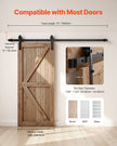 VEVOR 6FT Sliding Barn Door Hardware Kit for Single Sliding Barn Door Black