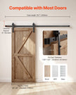 VEVOR 6.6FT Sliding Barn Door Hardware Kit for Single Sliding Barn Door Black