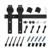 VEVOR 6.6FT Sliding Barn Door Hardware Kit for Single Sliding Barn Door Black