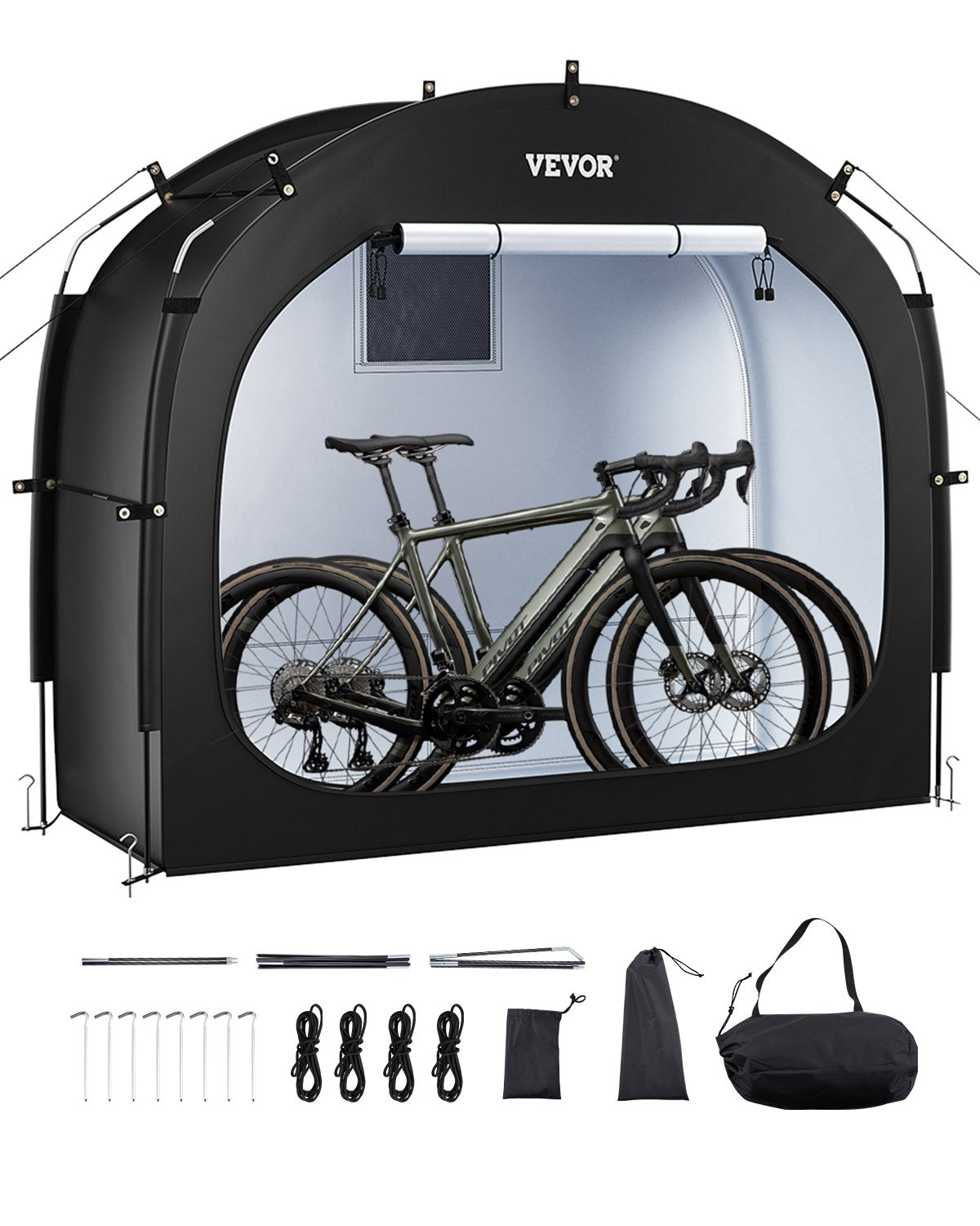VEVOR Outdoor Bike Storage Tent Spacious Waterproof Bike Tent for 1 to 2 Bikes