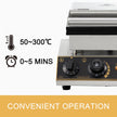 VEVOR 110V Commercial Waffle Maker 4Pcs Nonstick 2000W Electric Waffle Machine Stainless Steel 110V Temperature and Time Control Rectangle Belgian Waffle Maker Suitable for Bakeries Snack Bar Family