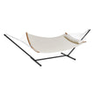 VEVOR Two Person Hammock with Stand Included, Double Hammock with Curved Spreader Bar and Detachable Pillow and Portable Carrying Bag, Perfect for Outdoor Freestanding Hammock, 480lb Capacity