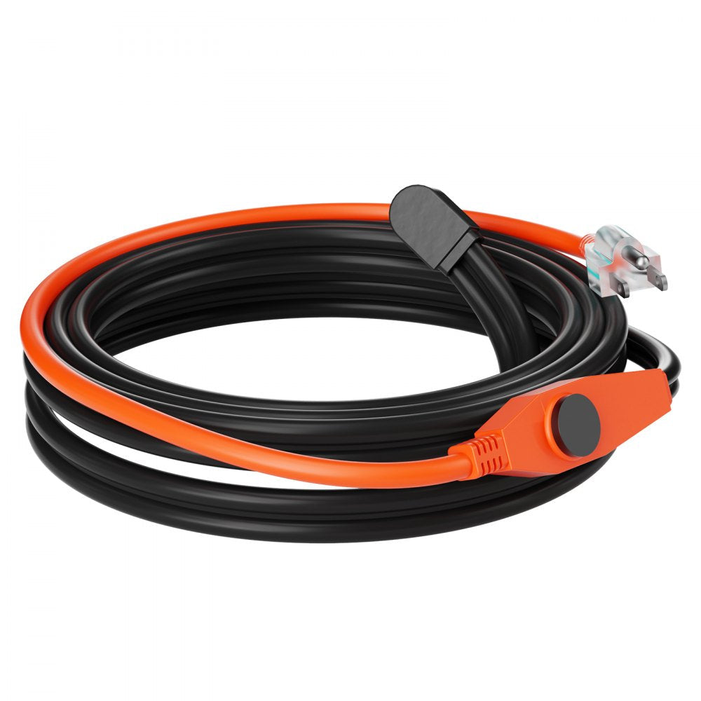 VEVOR Pipe Heating Cable 12FT 7W/FT Heat Tape for Pipes with Built-in Thermostat