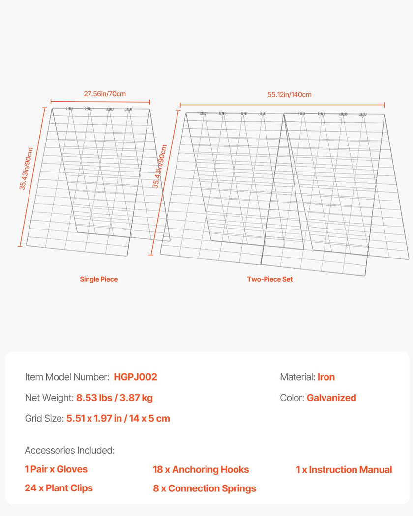 VEVOR A-Frame Cucumber Trellis 35