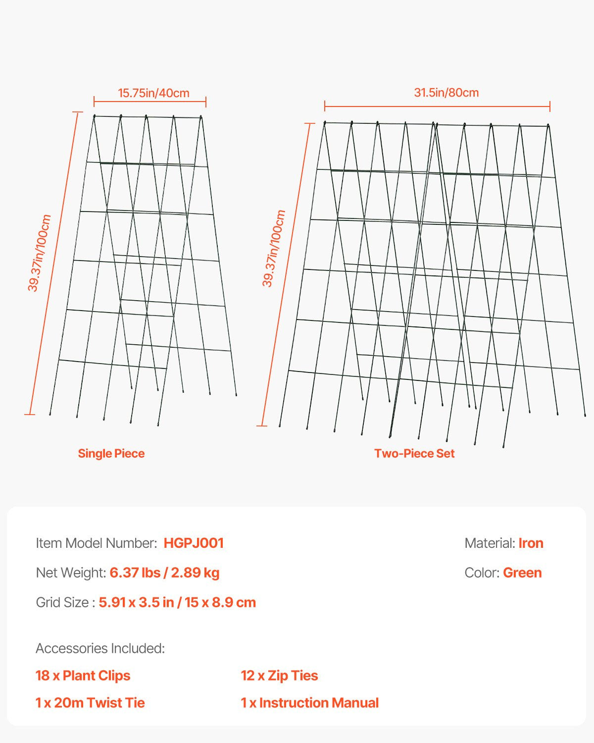 VEVOR A-Frame Cucumber Trellis 39