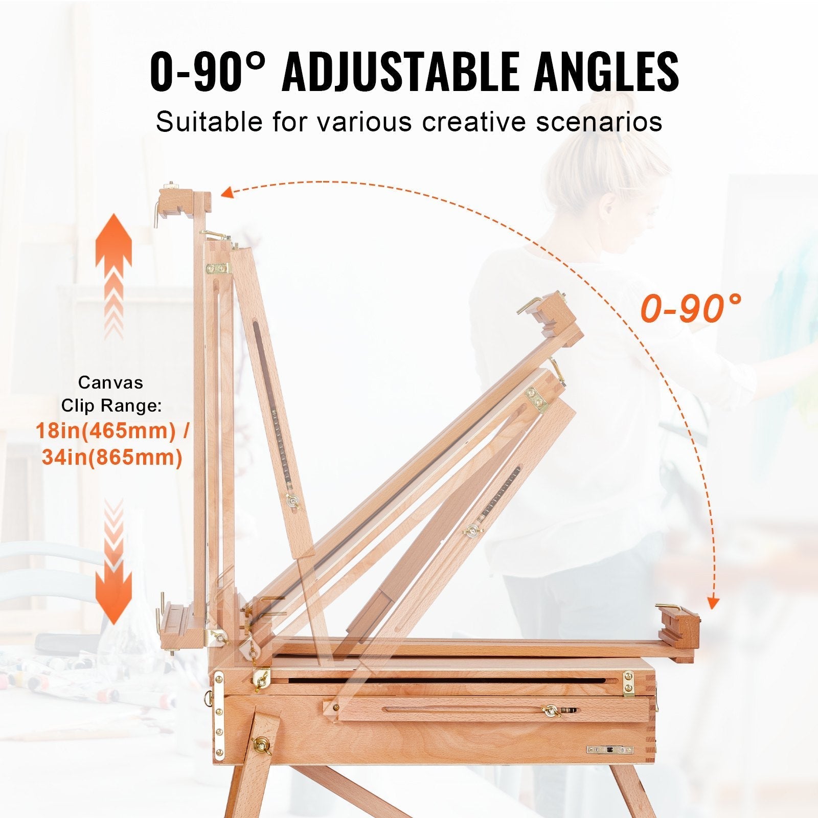 VEVOR French Easel Hold Canvas to 34
