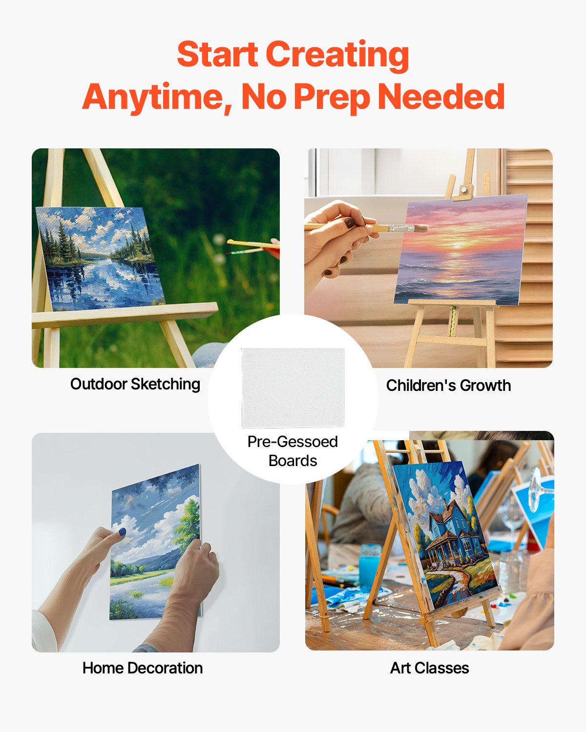 VEVOR Canvas Boards for Painting 48 Pack 11 x 14 Inch Blank Canvases for Painting