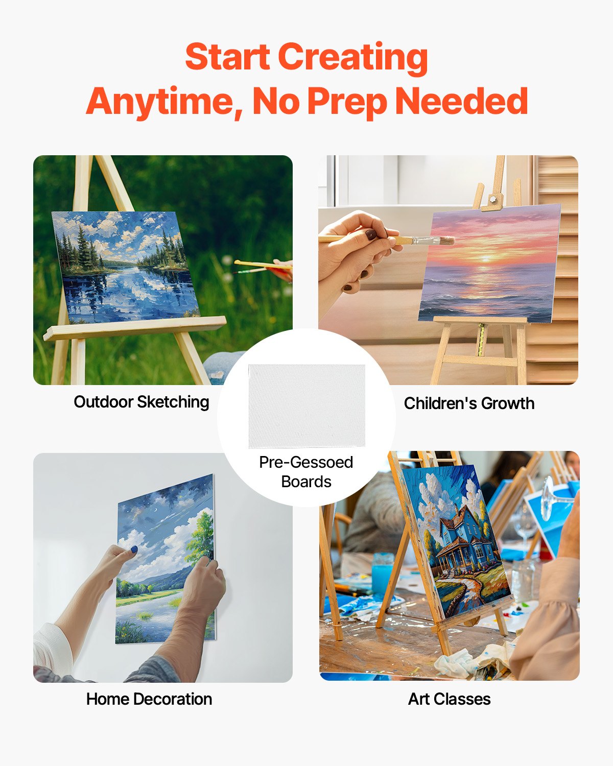 VEVOR Canvas Boards for Painting 24 Pack 12 x 16 Inch Blank Canvases for Painting