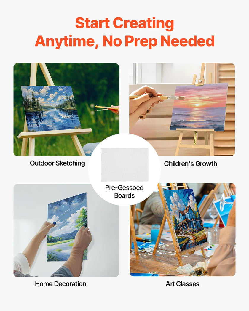 VEVOR Canvas Boards for Painting 24 Pack 12 x 16 Inch Blank Canvases for Painting