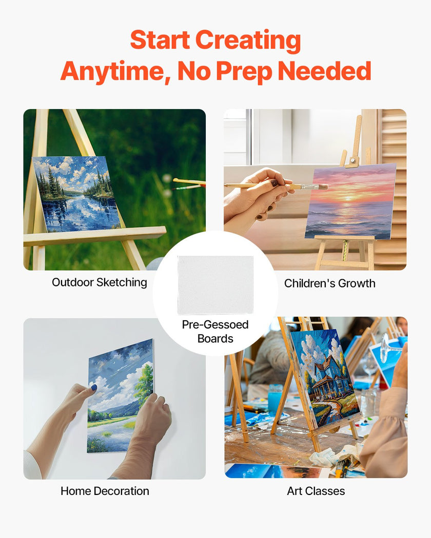 VEVOR Canvas Boards for Painting 24 Pack 8 x 10 Inch Blank Canvases for Painting