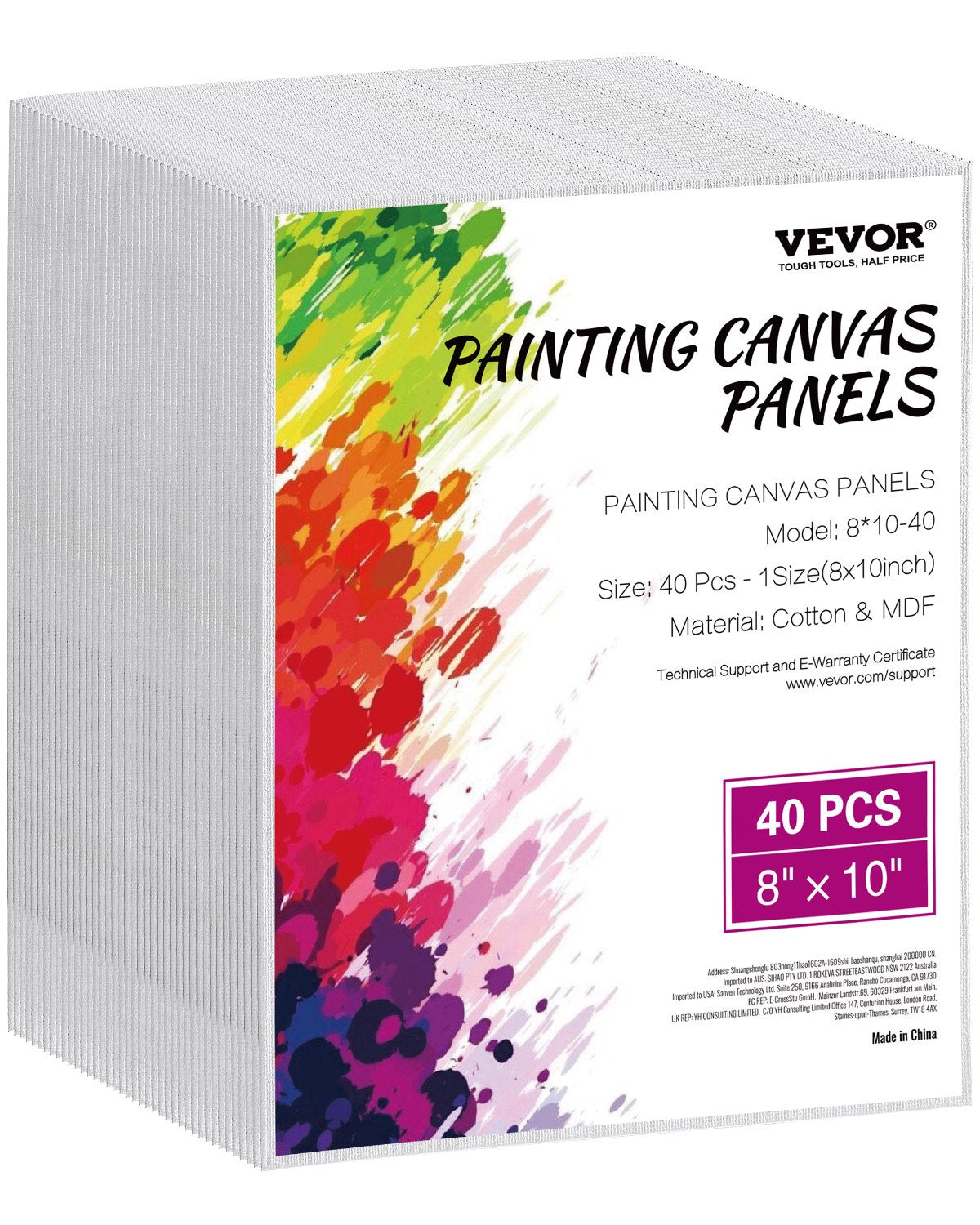 VEVOR Canvas Boards for Painting 40 Pack 8 x 10 Inch Blank Canvases for Painting