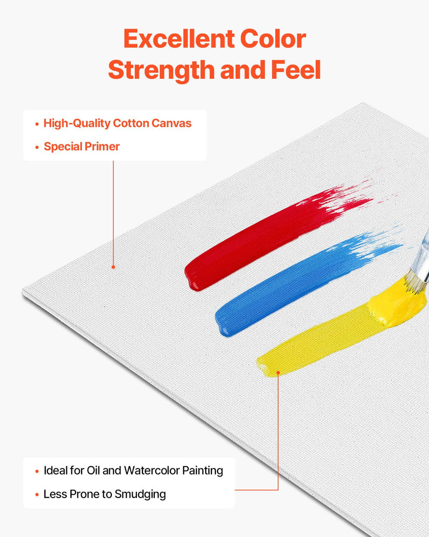 VEVOR Canvas Boards for Painting 60 Pack 8 x 10 Inch Blank Canvases for Painting