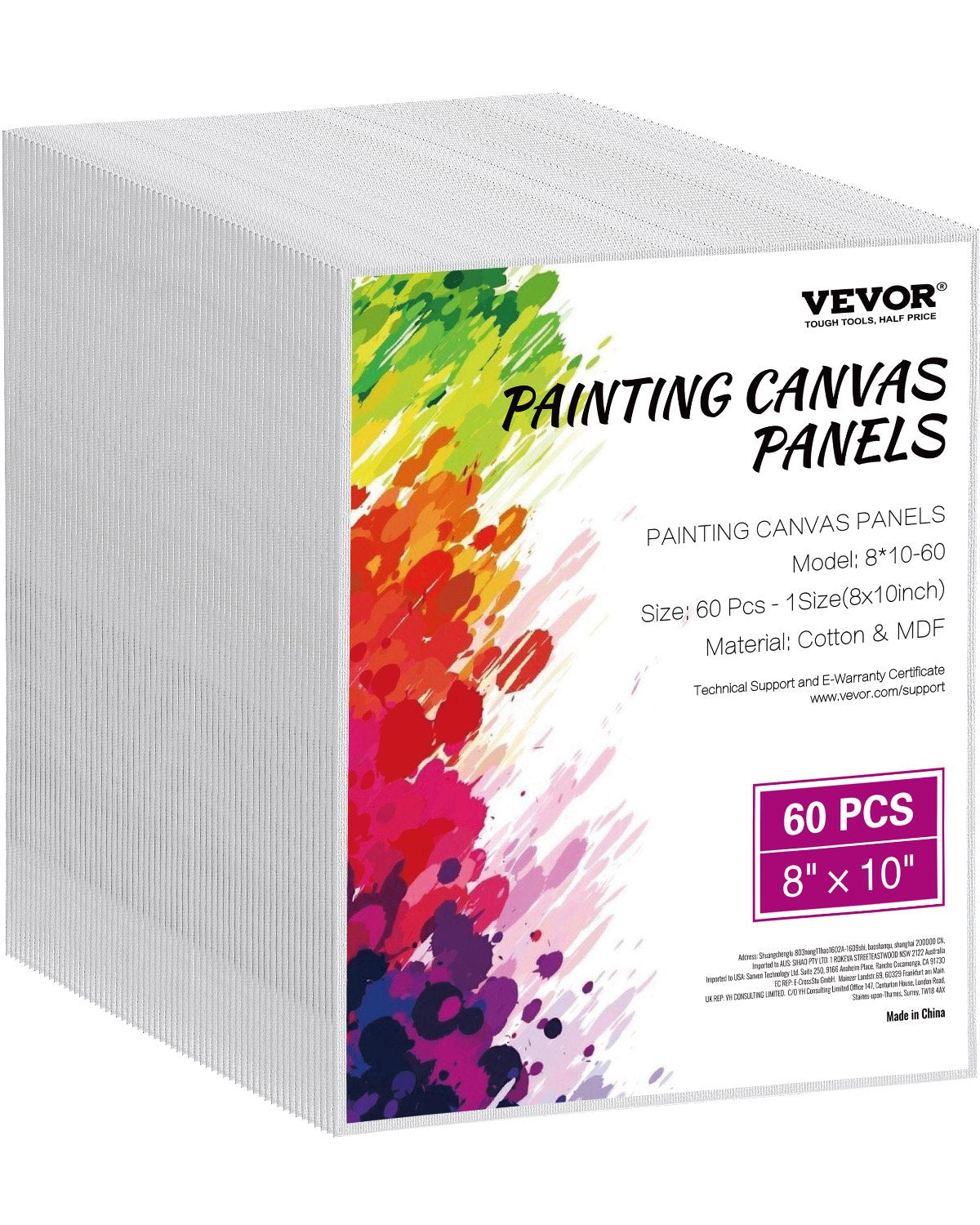 VEVOR Canvas Boards for Painting 60 Pack 8 x 10 Inch Blank Canvases for Painting