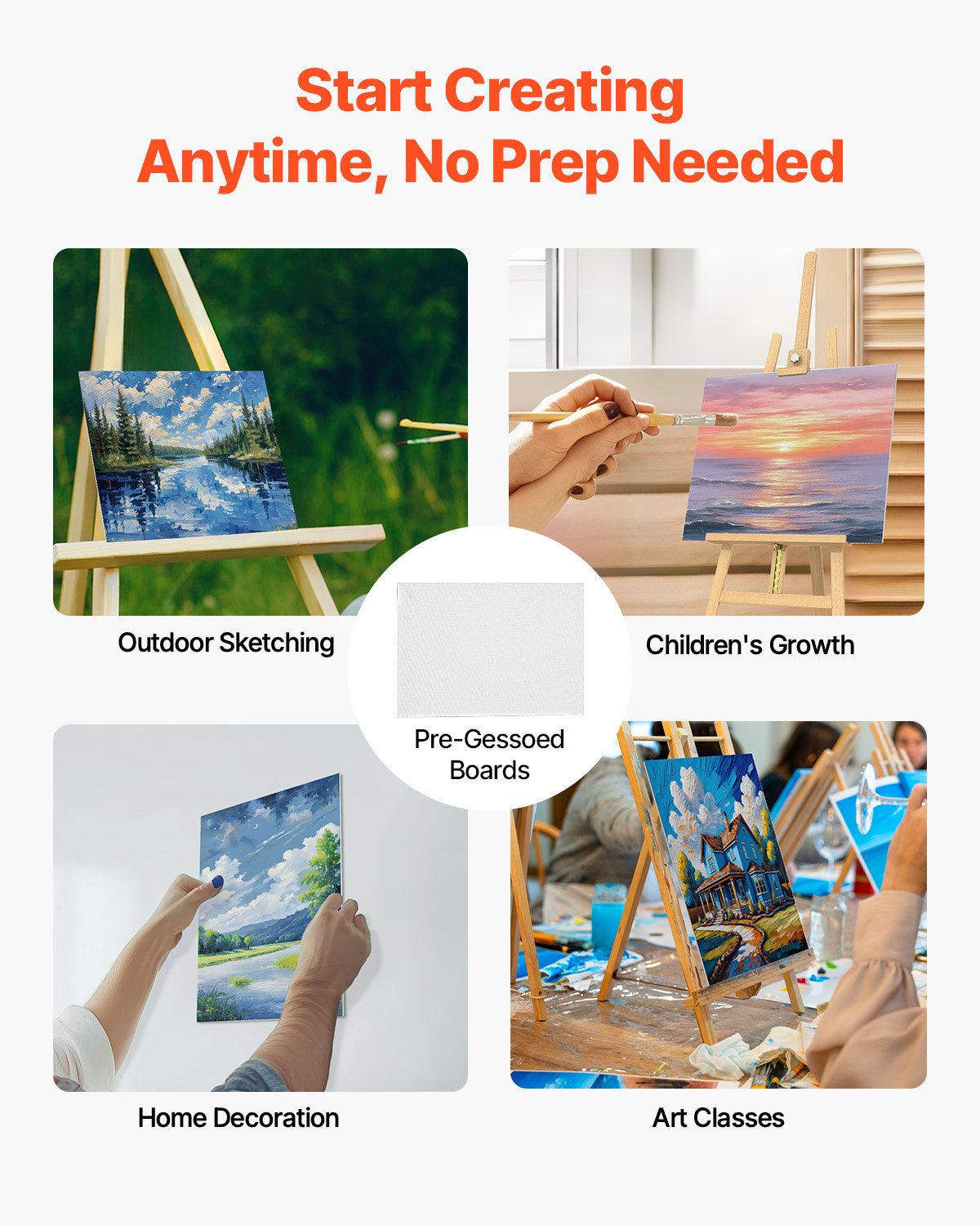 VEVOR Canvas Boards for Painting 24 Pack 9 x 12 Inch Blank Canvases for Painting