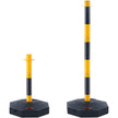 VEVOR Adjustable Traffic Delineator Post Cones, 6 Pack, Traffic Safety Delineator Barrier with Fillable Base 8FT Chain, for Traffic Control Warning Parking Lot Construction Caution Roads, Yellow&Black