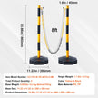 VEVOR Adjustable Traffic Delineator Post Cones, 6 Pack, Traffic Safety Delineator Barrier with Fillable Base 6.6FT Chain, for Traffic Control Warning Parking Lot Construction Caution Roads, Red&White
