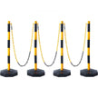 VEVOR Adjustable Traffic Delineator Post Cones, 6 Pack, Traffic Safety Delineator Barrier with Fillable Base 6.6FT Chain, for Traffic Control Warning Parking Lot Construction Caution Roads, Red&White