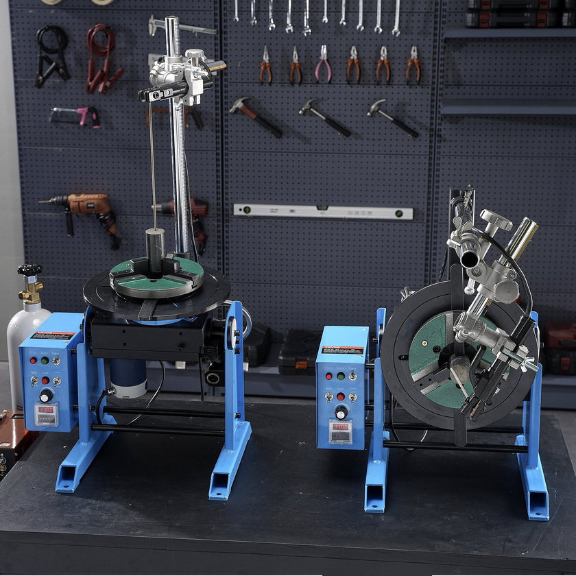VEVOR Rotary Welding Positioner 30KG, 0-90° Welding Positioning Turntable Table 1-12RPM 80W, with 12.4 Inch 3-Jaw Lathe Chuck & Welding Torch Stand Holder for Cutting, Grinding, Assembly, Testing