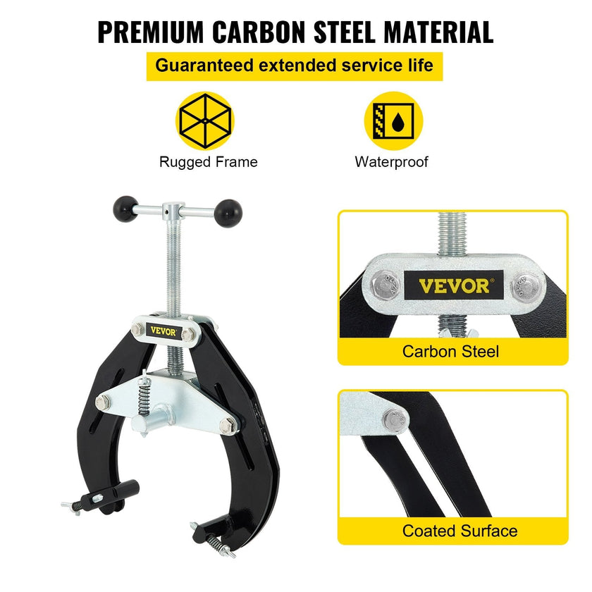 VEVOR Ultra Clamp, 2 to 6 In Diameter, High Strength Pipe Clamp with Quick Acting Screws, Steel Pipe Alignment Tool with Lightweight Design, Black