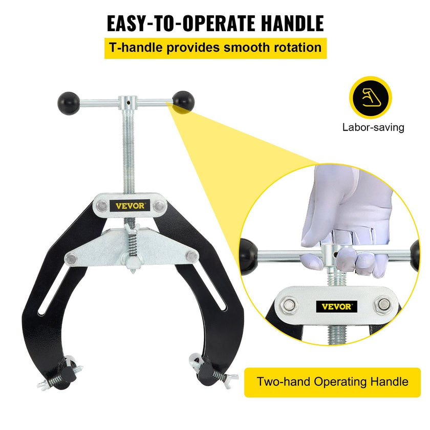 VEVOR Ultra Clamp, 2 to 6 In Diameter, High Strength Pipe Clamp with Quick Acting Screws, Steel Pipe Alignment Tool with Lightweight Design, Black