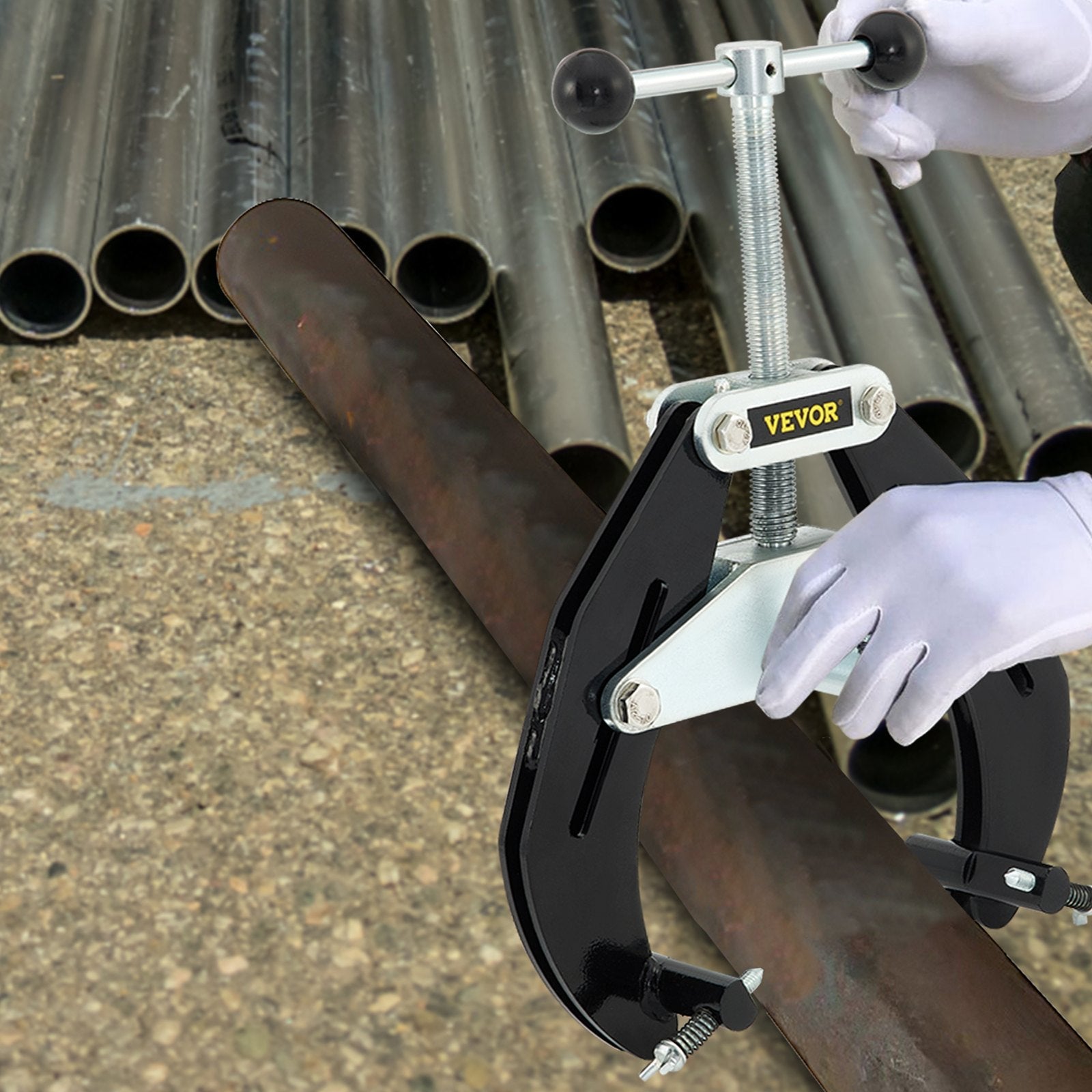 VEVOR Ultra Clamp, 2 to 6 In Diameter, High Strength Pipe Clamp with Quick Acting Screws, Steel Pipe Alignment Tool with Lightweight Design, Black