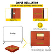 VEVOR Welding Curtain, 6' x 8', Welding Screen with Metal Frame & 4 Wheels, Fireproof Fiberglass w/ Transparent Window, for Workshop, Industrial Site, Red