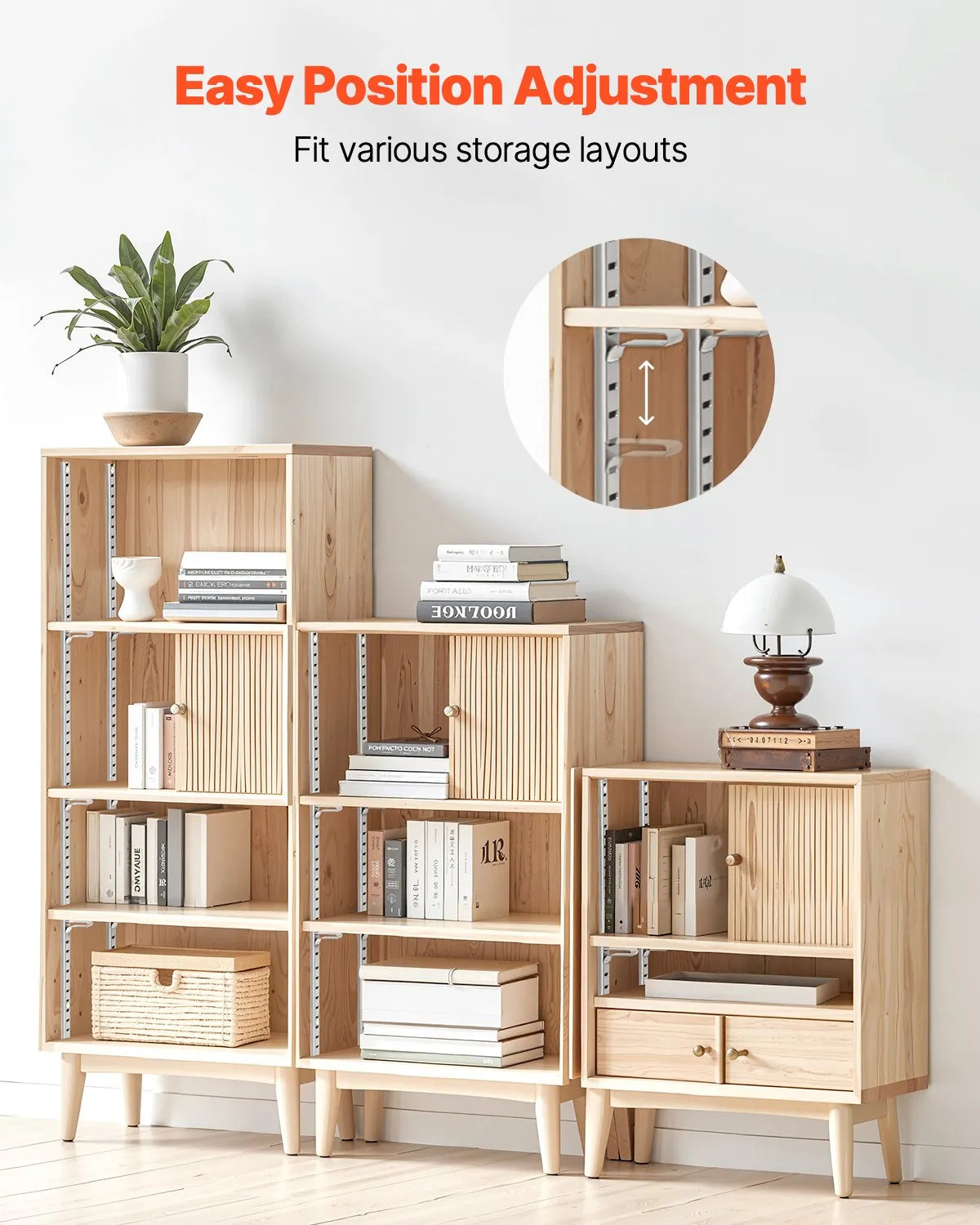 VEVOR Shelf Track 72.3-inch 20 Pack Adjustable Steel Wall Mounted Shelf Pilaster