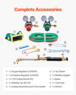 VEVOR Oxygen Acetylene Torch Kit 12PCS Gas Welding Cutting Torch Kit 177'' Hose