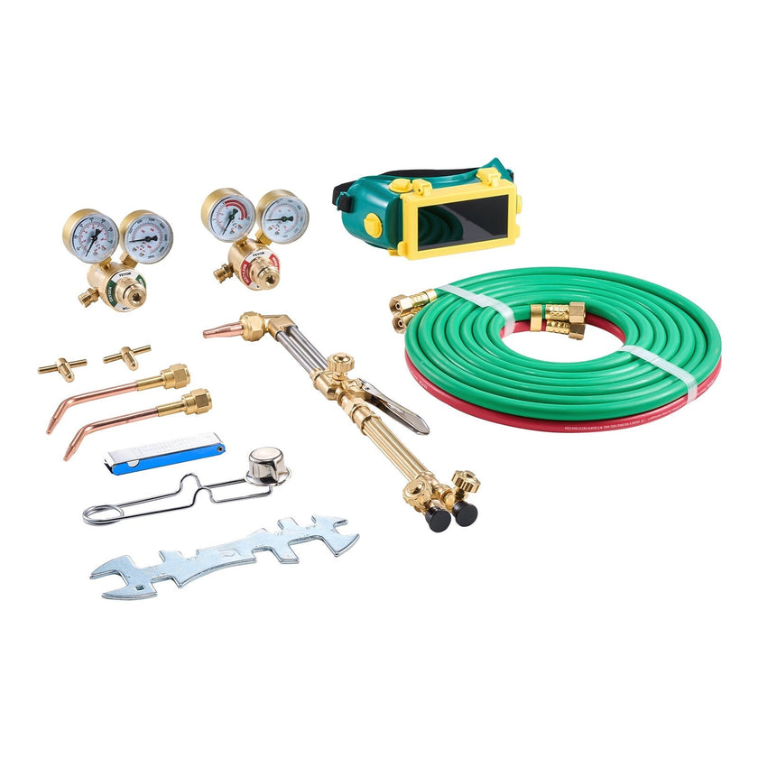VEVOR Oxygen Acetylene Torch Kit 14PCS Gas Welding Cutting Set & Cylinder Holder