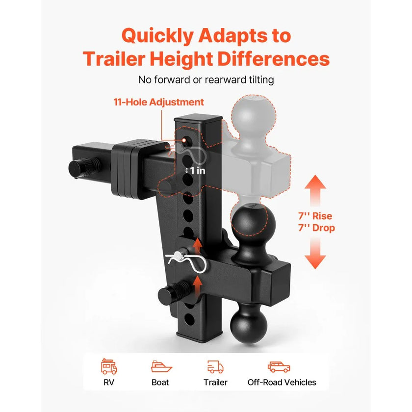 Adjustable Trailer Hitch with Dual Ball Mount | 2